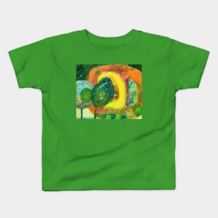 colourful abstract in yellow, green and orange Kids T-Shirt